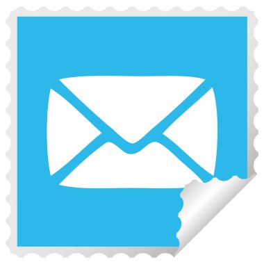 etiket karikatür bir kağıt zarfın peeling Meydanı