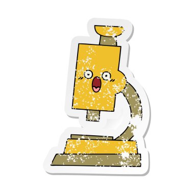 sevimli çizgi mikroskop sıkıntılı etiket