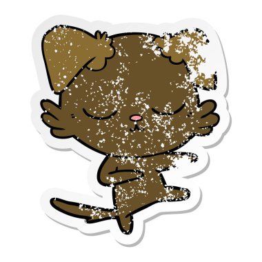 sevimli çizgi köpeklerin sıkıntılı etiket