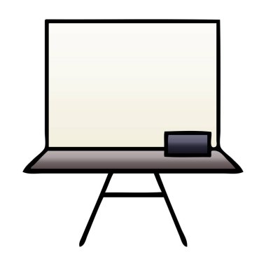 bir beyaz tahta degrade gölgeli çizgi film