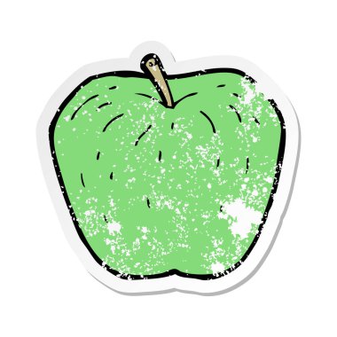 bir çizgi film Apple Retro sıkıntılı etiket