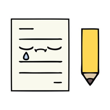 sevimli çizgi test kağıt