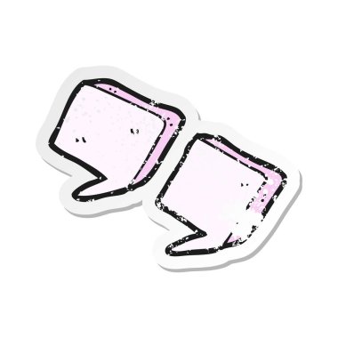 bir karikatür Retro sıkıntılı etiket tırnak işaretleri