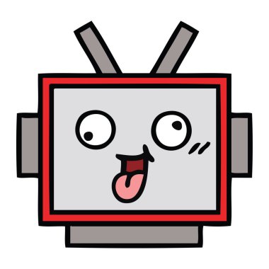 sevimli çizgi robot baş