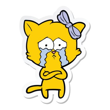 etiket bir karikatür kedi