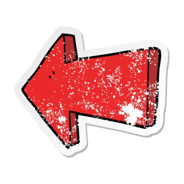 bir çizgi film işaret eden ok sıkıntılı etiket