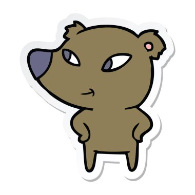 etiket bir sevimli çizgi ayının