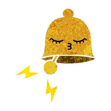 Retro illüstrasyon stil çizgi film zil çan