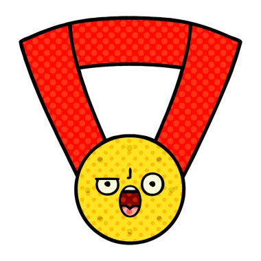 çizgi roman tarzı karikatür altın madalya