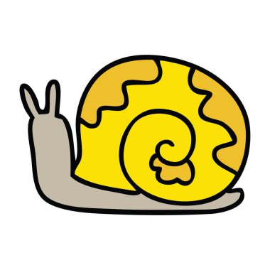 ilginç el çizilmiş karikatür salyangoz