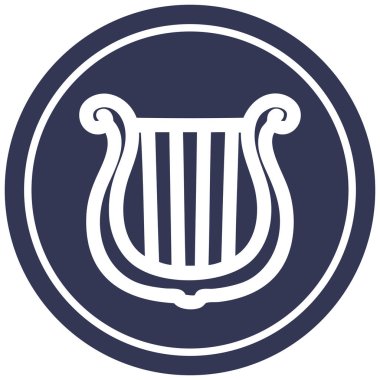 müzik aleti ARP dairesel simgesi simgesi