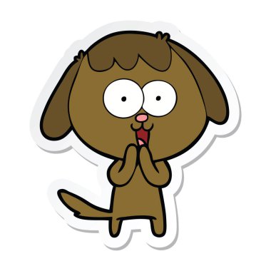 sevimli çizgi köpek etiket