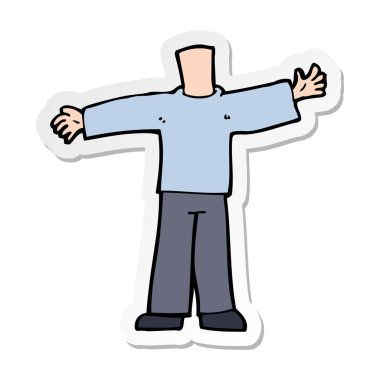 etiket Kollarını açarak bir çizgi film vücut 