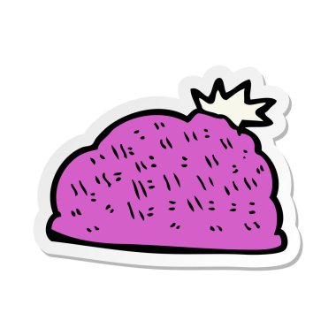 etiket bir karikatür kış şapka