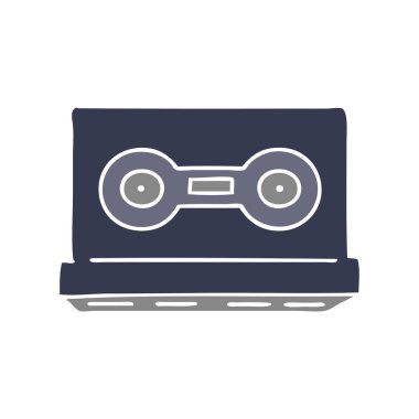 retro bir kaset karikatür doodle