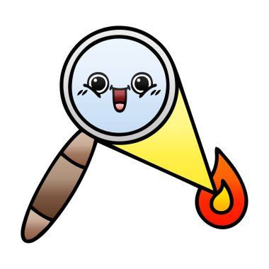 Degrade gölgeli karikatür bir büyüteç