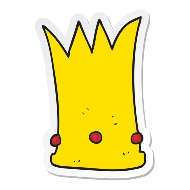 bir çizgi film uzun taç etiket