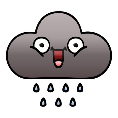 bir fırtına yağmur bulutu degrade gölgeli karikatür