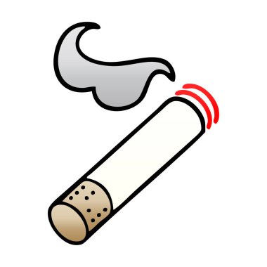 bir sigara dumanı degrade gölgeli çizgi film