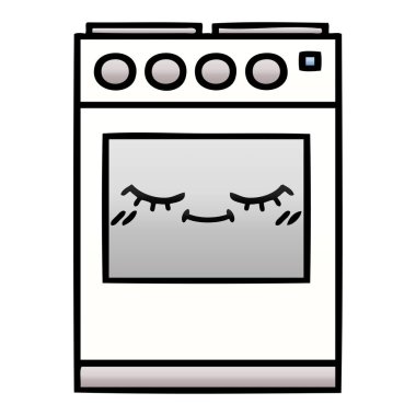 Degrade gölgeli karikatür mutfak fırın