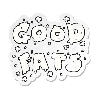 iyi bir karikatür Retro sıkıntılı etiket işareti Semiz