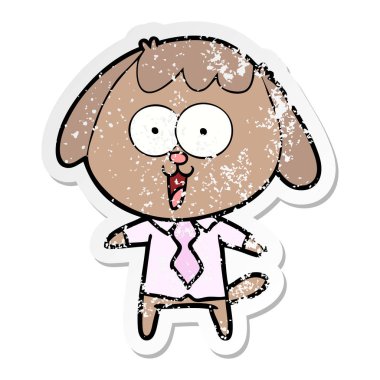 sevimli çizgi köpeklerin sıkıntılı etiket