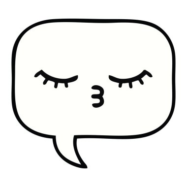 sevimli çizgi konuşma balonu