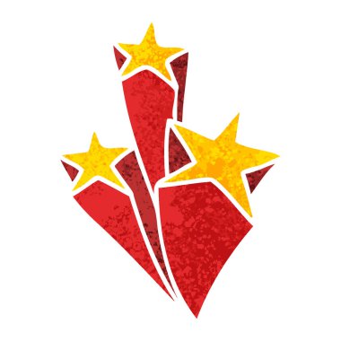 Retro illüstrasyon stil ilginç çizgi film yıldız