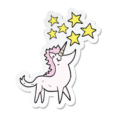 bir çizgi film tek boynuzlu at etiket