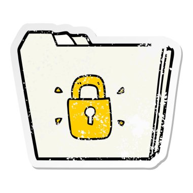 bir karikatür sıkıntılı etiket dosyaları kilitli