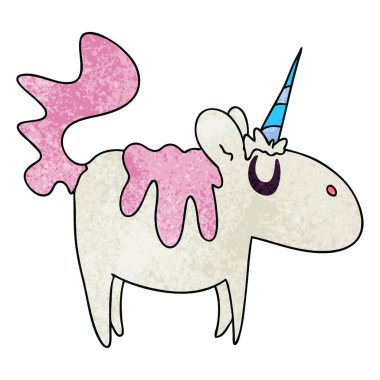 el çekilmiş ilginç karikatür tek boynuzlu at