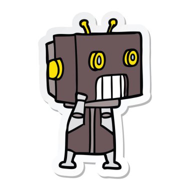 bir çizgi film robot Sticker