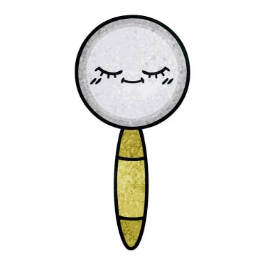 Retro grunge doku karikatür Büyüteç