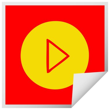 etiket çizgi film Oynat düğmesini peeling Meydanı