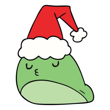 Noel karikatür kawaii sülük el çekilmiş