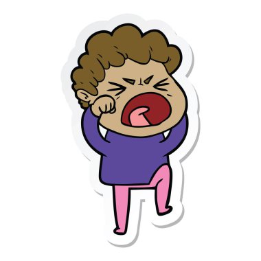 bir çizgi film öfkeli adam etiketi