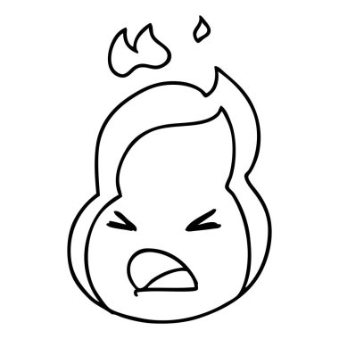 çizim için illüstrasyon kawaii şirin ateş etmek