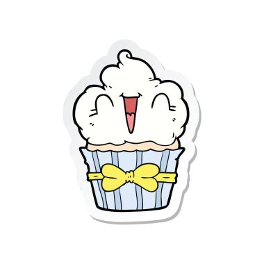 mutlu karikatür çörek etiket