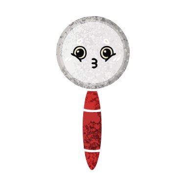 Retro illüstrasyon tarzı çizgi film Büyüteç