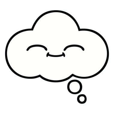 sevimli çizgi bir düşünce balonu