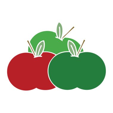 düz renk retro çizgi film sulu elma