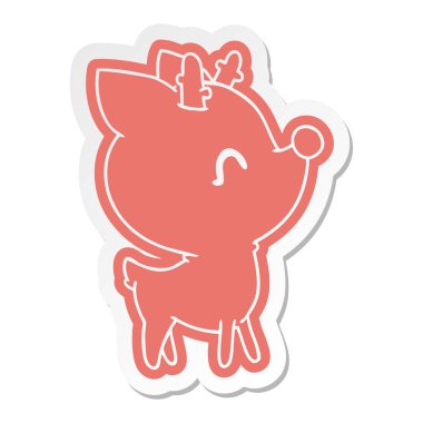 çizgi film etiketi kawaii sevimli geyik