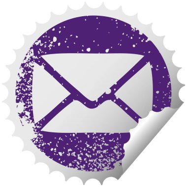 sıkıntılı dairesel peeling etiket sembolü kağıt zarf