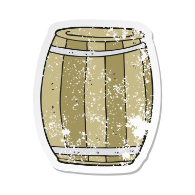 çizgi film varil Retro sıkıntılı etiket