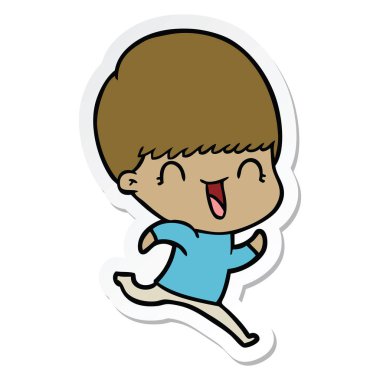 bir mutlu çizgi film çocuk etiket