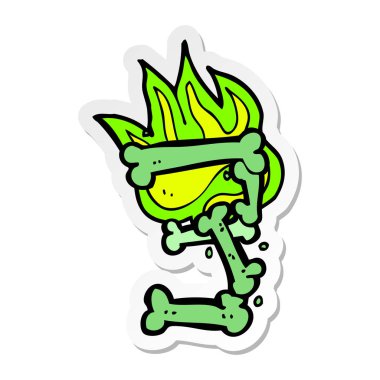 etiket bir karikatür Cadılar Bayramı kemik numarası