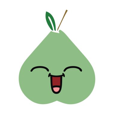 düz renk retro karikatür yeşil armut