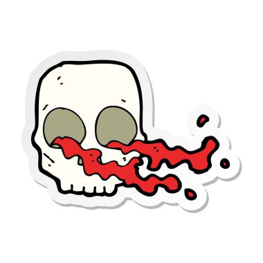 etiket bir karikatür brüt kafatası