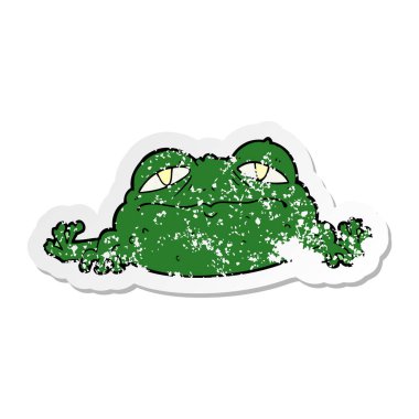 bir çizgi film çirkin kurbağa sıkıntılı etiket