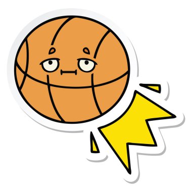 sevimli çizgi basketbol etiket